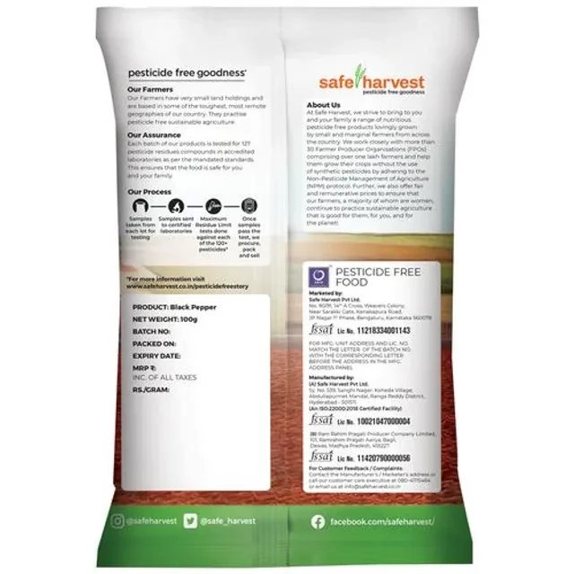 Safe Harvest Black Pepper-Kari Menasu - Pesticide Free, 100 g-2.webp